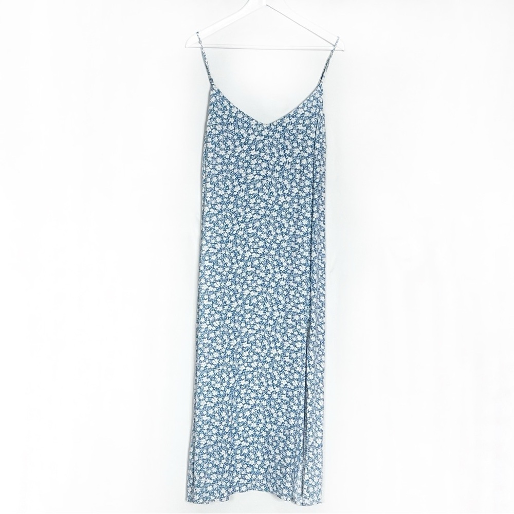 Reformation Crimini Blue White Floral Slip Midi Dress Size 12 - Picture 8 of 12